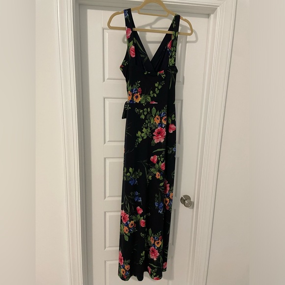 Le Lis Ranada Faux Wrap Knit Maxi Dress - Navy Floral Maxi Dress - Picture 4 of 5